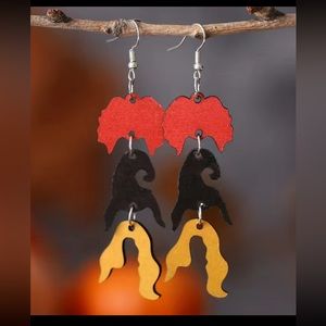 Earrings - Halloween Witch Hocus Pocus hair  hanging earrings